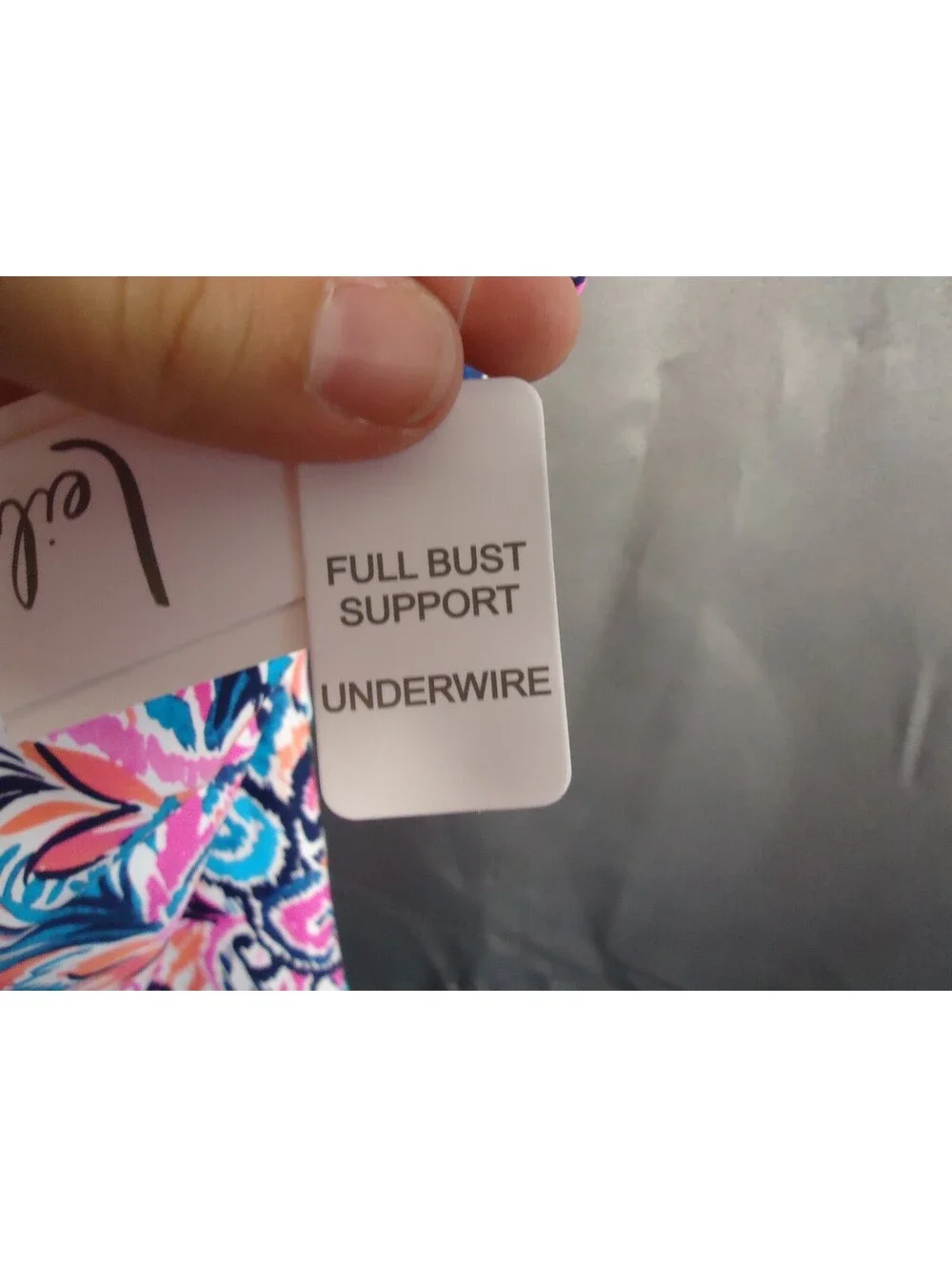 Leilani Tankini Swim Top Size 10 Multicolored Print Full Bust Support Underwire